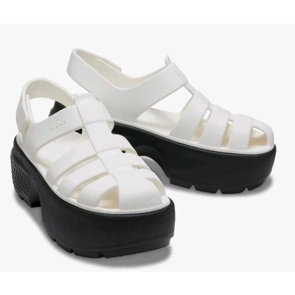 Crocs Stomp Fisherman Women's Sandal Chalk 209938-0WV US Size 9 - Picture 1 of 7